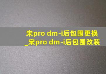 宋pro dm-i后包围更换_宋pro dm-i后包围改装